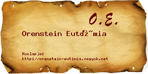 Orenstein Eutímia névjegykártya